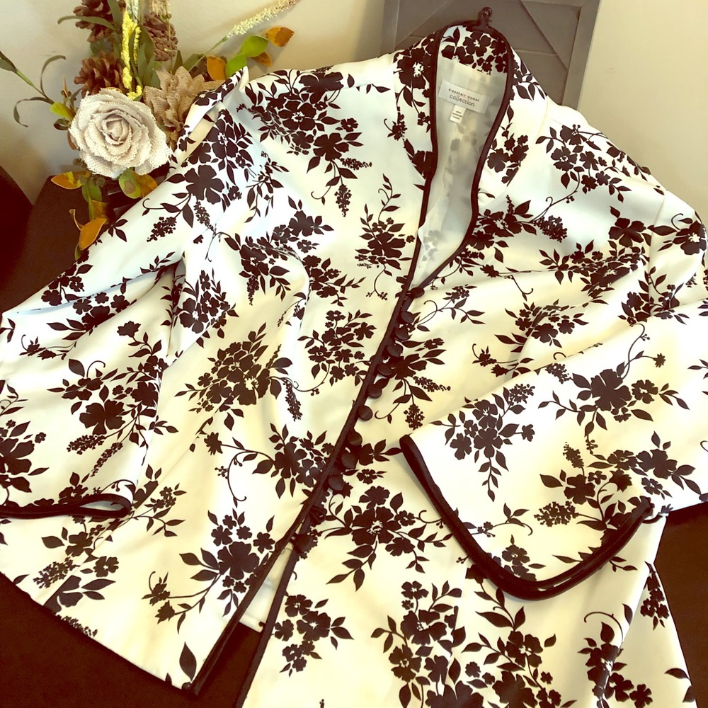 Black/White Bamboo Pattern Blazer